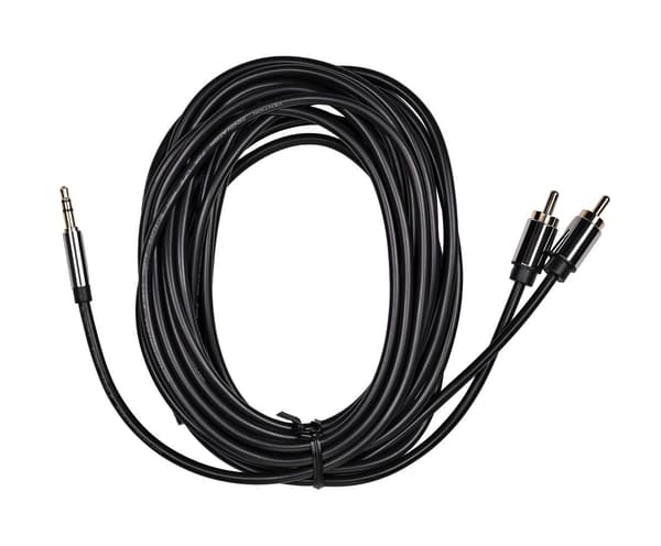 3,5 mm han til 2RCA han lydkabel 5 m sort