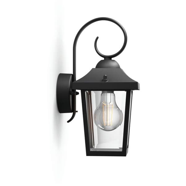 Udendørs væglampe - PHILIPS - Buzzard - Sort - IP44
