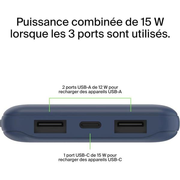 Externt batteri - BELKIN - 10 000 mAh - Blå