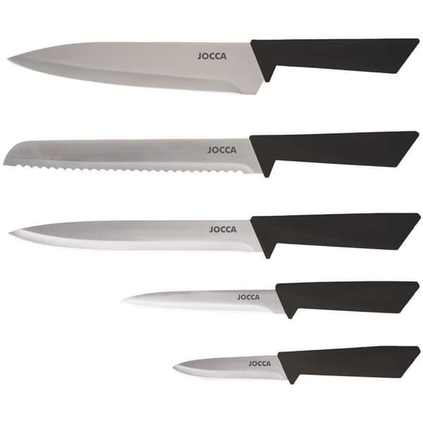 Sæt med 5 knive - JOCCA - Polypropylenblok - Sort