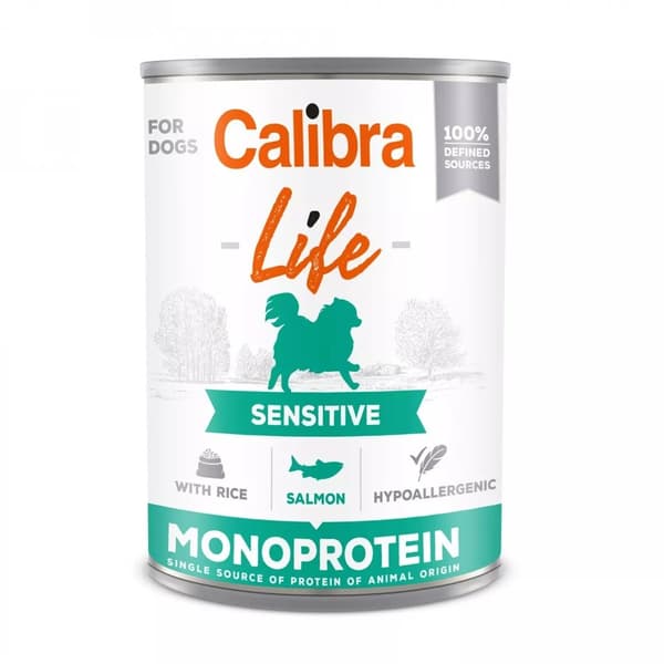 CALIBRA Life Sensitive Lax med ris - våtfoder för hundar - 400 g