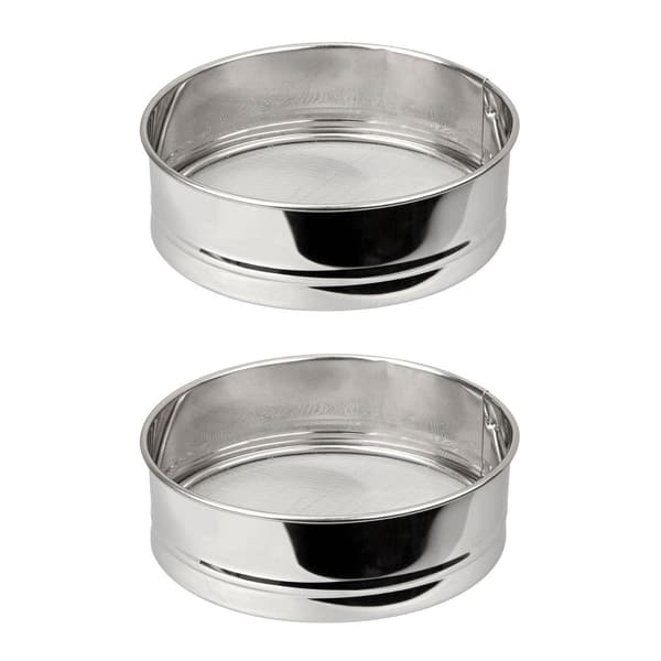 Set med 2 extra fina kökssiktar i rostfritt stål - FACKELMANN - Basic - 18 cm