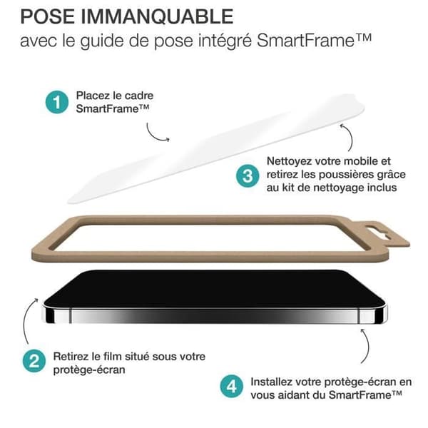 Hærdet glas til iPhone 17/iPhone 16 Pro - 2.5D - SmartFrame