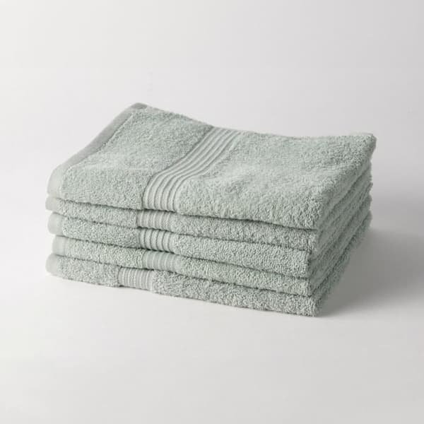TODAY Essential - Set med 5 badlakan 70x130 cm 100% bomull celadonfärgad
