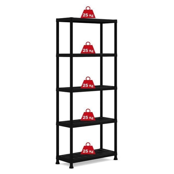 Opbevaringshylde - KETER - SHELF PLUS 75/5 - 5 hylder - Sort