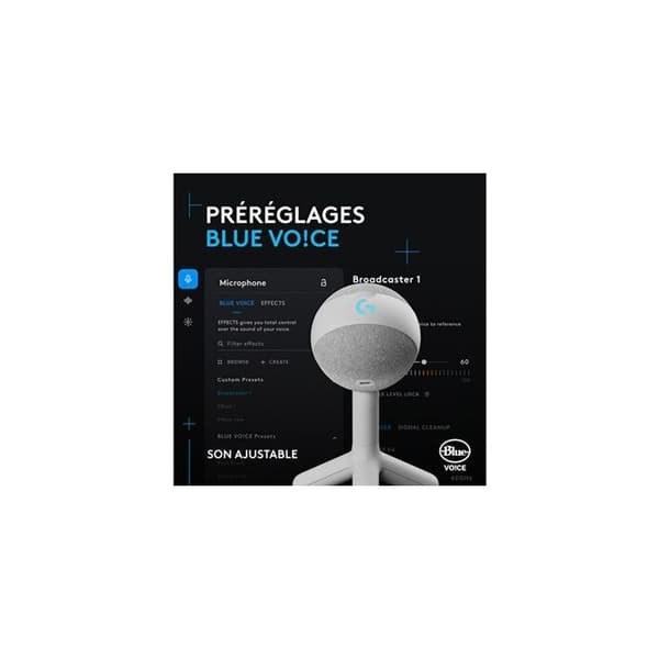 Mikrofon - Kablet - Logitech G - Yeti Orb - PC og MAC kompatibel - Hvid