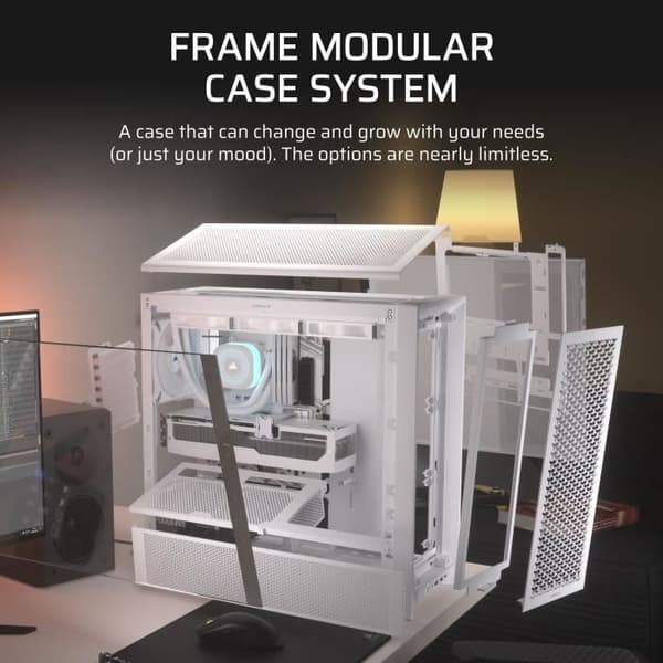 PC-chassi - CORSAIR - FRAME 4000D-serien - Midi-Tower - Vit