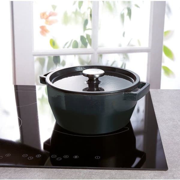 Rund gryde - PYREX - Slow Cook - 24 cm - Støbejern - Dybblå
