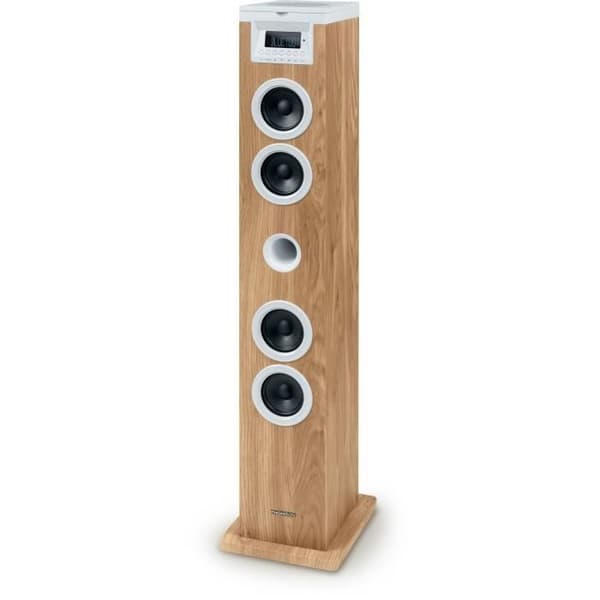 Högtalartorn - THOMSON - Bluetooth/CD/USB/SD - Vit/Trä - 60W - FM-radio