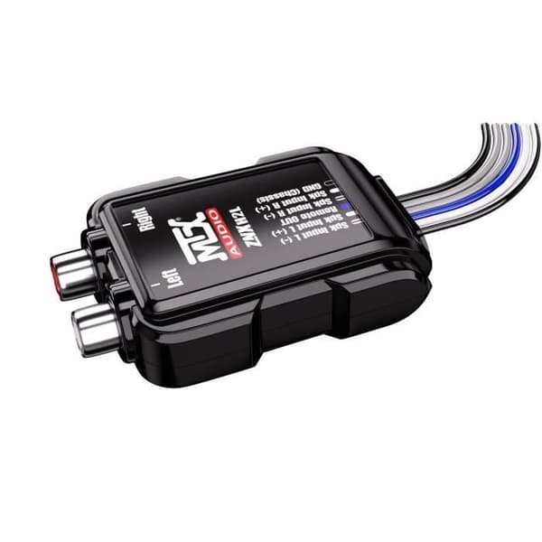 Sovitin - MTX AUDIO - Kaiutin - RCA 8V -kaapelit - "Remote"-lähtö