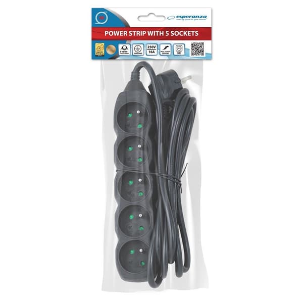Esperanza ELK208K Fordelerskinne 5GN/3M Sort