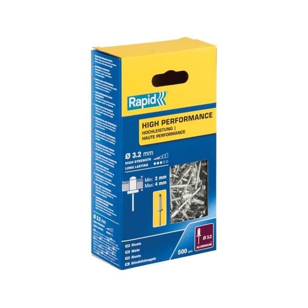 RAPID - Nitar - 3,2 x 8 mm aluminium - Förpackning med 500