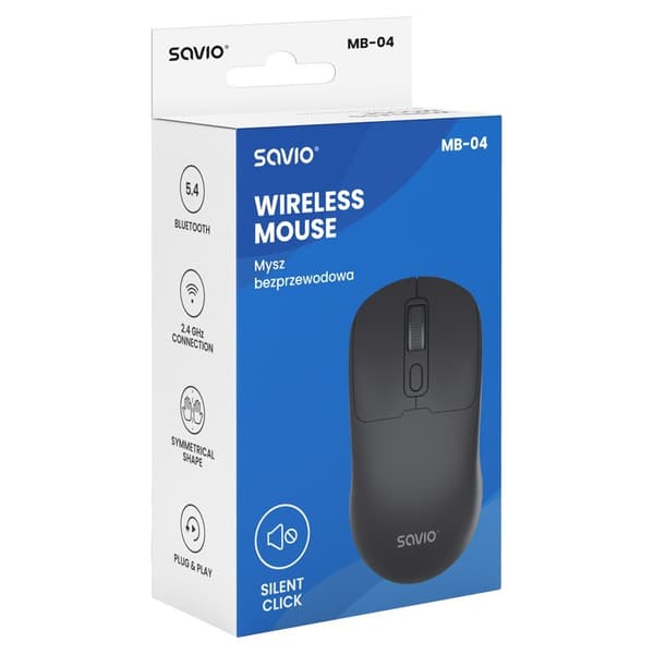 Savio MB-04 mus Universell Ambidextrös Bluetooth IR LED 1600 DPI