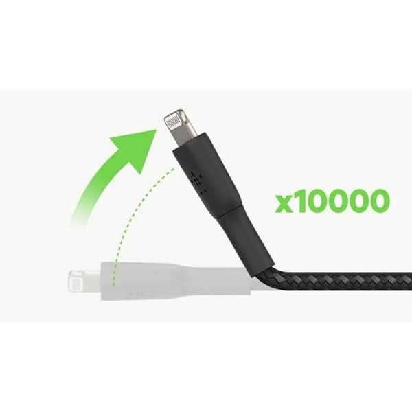 Punottu kaapeli - BELKIN - Lightning - USB-A - 2 m - Musta
