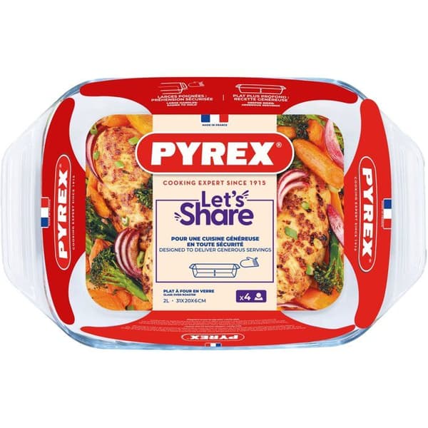 Rektangulär ugnsform - PYREX - Let's Share - 31 x 20 cm - Glas