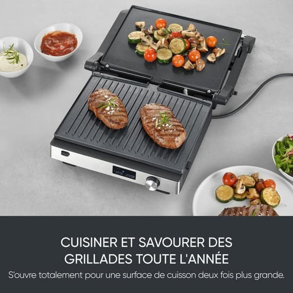 3-i-1 multifunktionsgrill - SEVERIN - KG 2380 - 2000 W - 3 sæt plader - LED-display - Sort/rustfrit stål