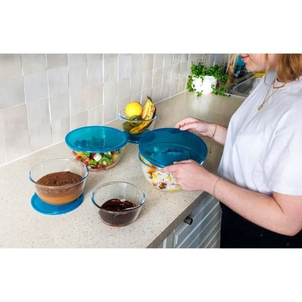 5 kulhon setti kansineen - PYREX - 2 x 0,5 l + 1 x 1 l + 2 x 2 l