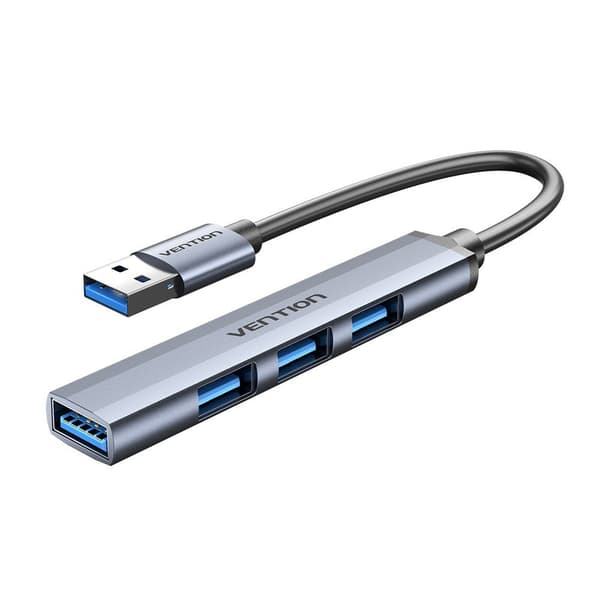 Vention USB 3.0 - USB 3.0/USB 2.0 * 3 Mini Hub 0.15M Harmaa Metallityyppi