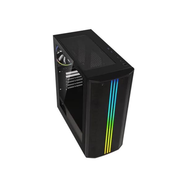Semitower-kabinet - Bitfenix - Saber Mesh RGB - Sort - 4 interne båse - Luftkøling
