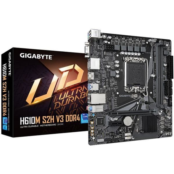 Moderkort - GIGABYTE - H610M S2H V3 DDR4 - Micro-ATX-format - Intel H610-chipset - DDR4