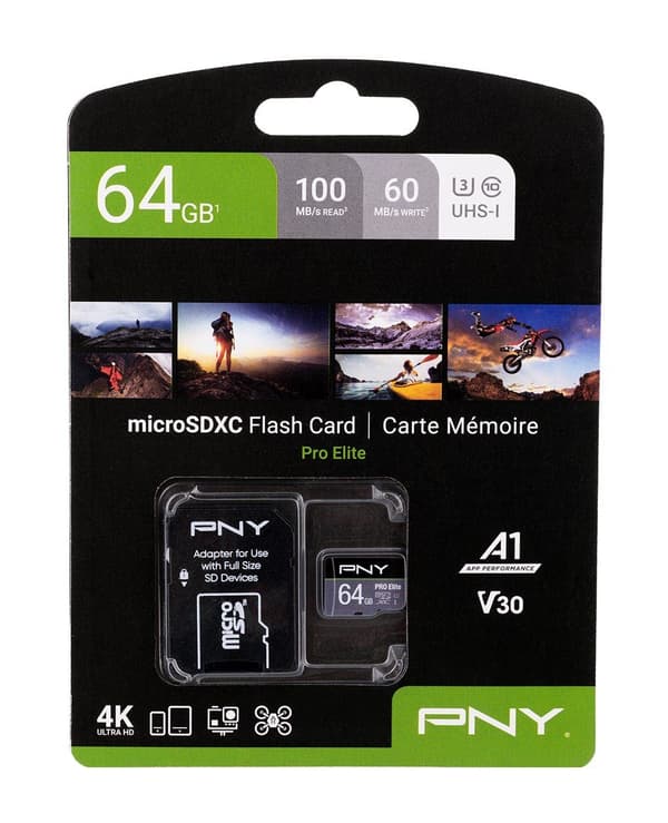 PNY PRO Elite microSDXC 64GB minneskort