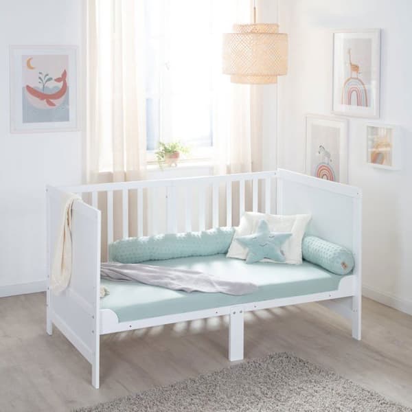 Konvertibel spjälsäng - 70 x 140 cm - ROBA - EASY SLEEP - Vitlackerad