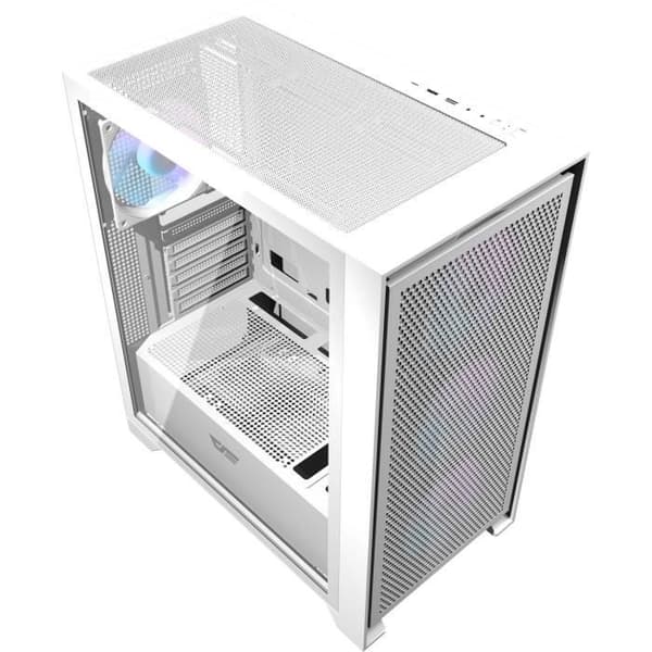 Kabinet uden strømforsyning - DARKFLASH DRX70 MESH - Miditower - ATX-format - Hvid