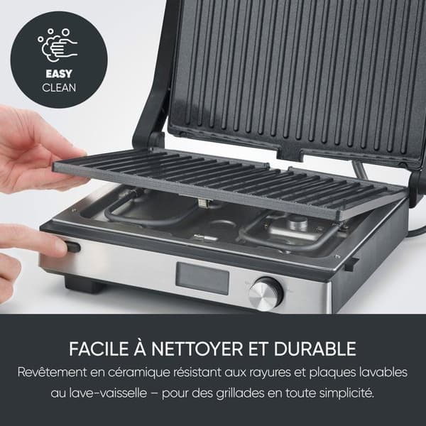3-i-1 multifunktionsgrill - SEVERIN - KG 2380 - 2000 W - 3 sæt plader - LED-display - Sort/rustfrit stål