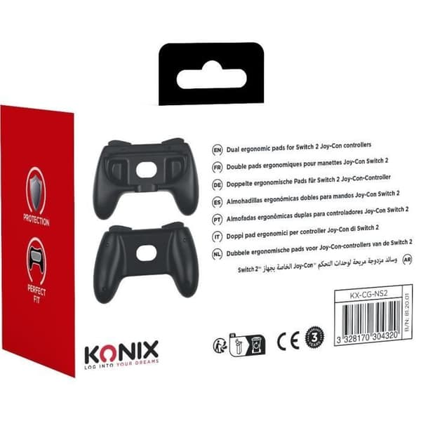 Par Joy-Con-holdere - KONIX - Nintendo Switch 2 - Klassisk controllerform - Sort