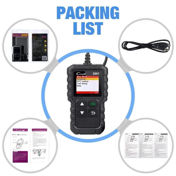 OBD2-skanner, bildiagnostikverktyg, fordonsskanner, bil läsare, stöder full OBDII/EOBD-funktioner