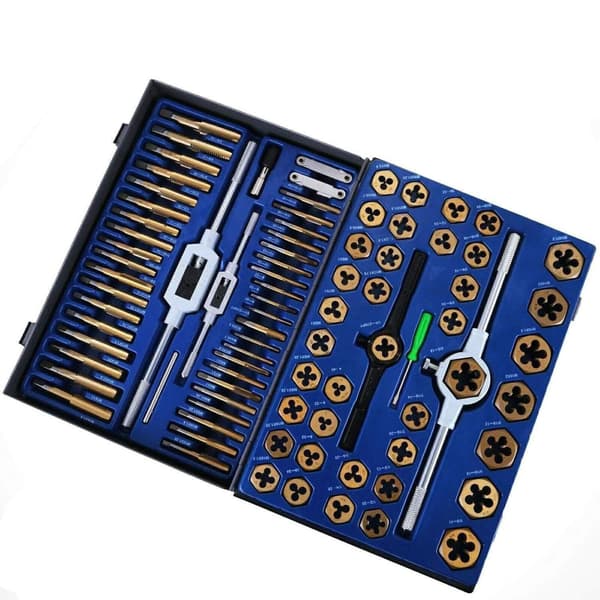 86st multifunktionell effektiv Taps och Dies kit, volfram stålmaterial,med låda