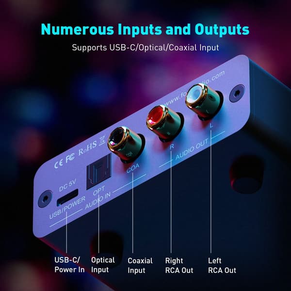 mini stereo gaming DAC hörlursförstärkare med inbyggd mikrofon, mini ljuddekoder för de flesta hemmaljudsystem