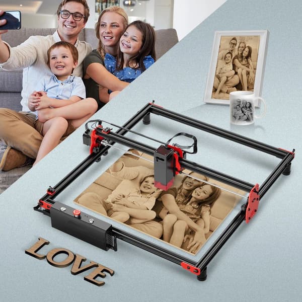5,5W 40*40cm DIY lasergraverings- och skärmaskin, hög precision, hög hastighet, 7 säkerhetsskydd, stöder WIFI offline-kontroll