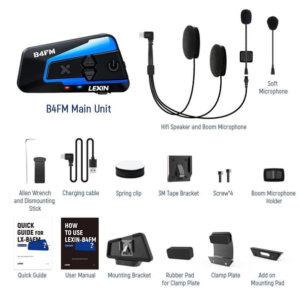 motorcykelhjälm intercom headset, 10 ryttare 2000M bluetooth intercom headset