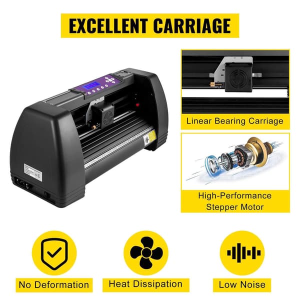 375 mm manuell vinylskärplotter med LCD-panel och COM, USB, U-disk portar, stöder offline-drift, exakt skärning, kompakt struktur