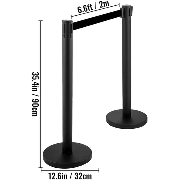 8st 90cm höjd publikkontrollstolpe med Infällbart bälte och adapter, 4-vägsanslutning, solid bas, lätt att installera