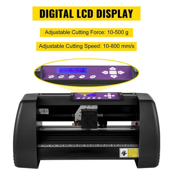 375 mm manuell vinylskärplotter med LCD-panel och COM, USB, U-disk portar, stöder offline-drift, exakt skärning, kompakt struktur