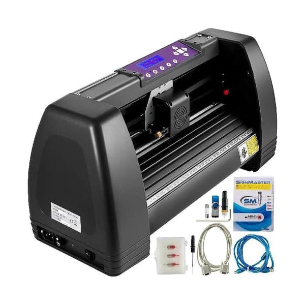 375 mm manuell vinylskärplotter med LCD-panel och COM, USB, U-disk portar, stöder offline-drift, exakt skärning, kompakt struktur