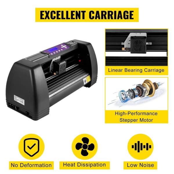 375 mm manuell vinylskärplotter med LCD-panel och COM, USB, U-disk portar, stöder offline-drift, exakt skärning, kompakt struktur