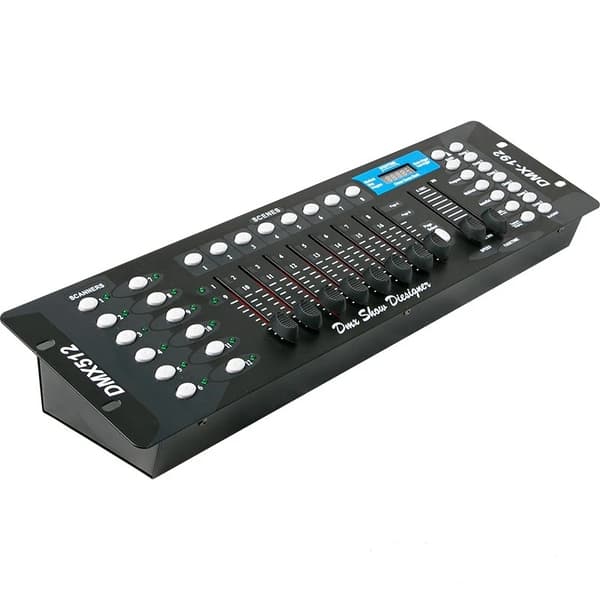192 DMX-scenbelysningskontroller, 512 DMX-konsoler, DJ-kontrollutrustning, 8 programmerbara scener, automatisk triggerstatus