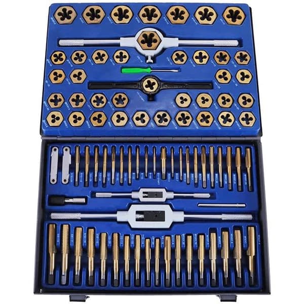 86st multifunktionell effektiv Taps och Dies kit, volfram stålmaterial,med låda