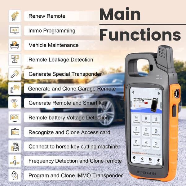 VVDI Key Tool Max Pro med MINI OBD-verktygsfunktion, stöder batterispänning och läckström
