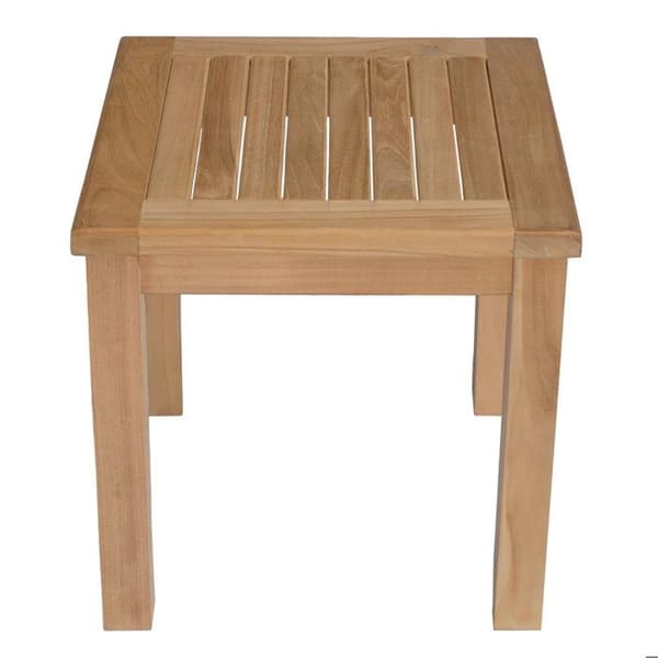 Kvadratiskt sidobord i teak - 45 cm