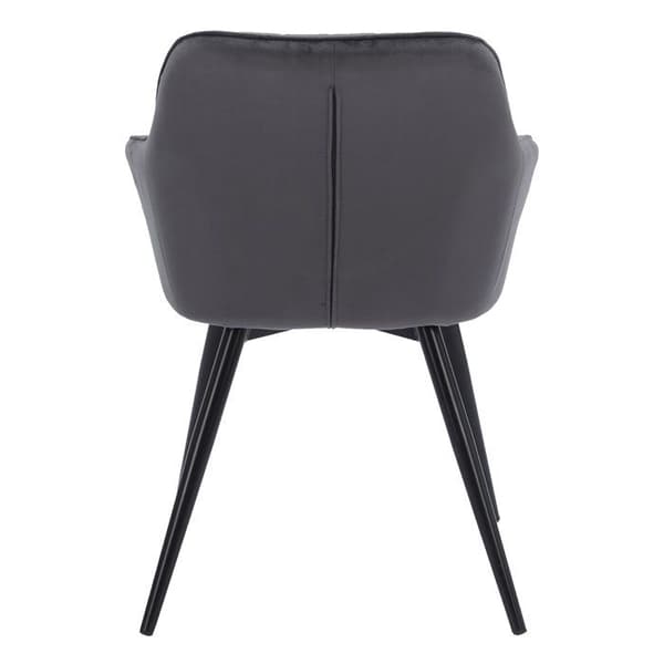 Sammetstolar med armstöd - Grå - 2-pack - 64 x 58 x 83.5 cm