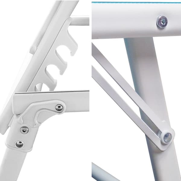 Fällbara solstolar - textilene - blå - 2-pack - L 182 cm
