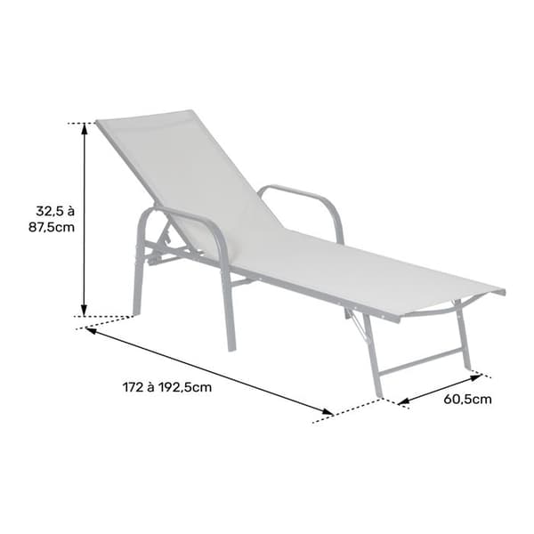 Solstolar SARDINIA 2-pack - terrakotta textilen - stålram - 192.5 x 60.5 cm