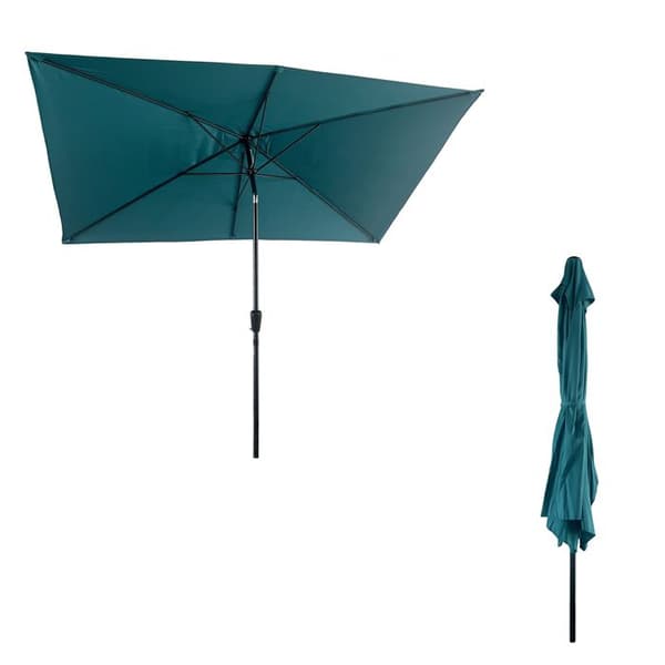 Rakt parasoll i polyester - blå - 2x3 m
