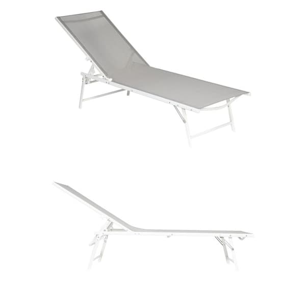 Solstolar fällbara SICILIA 2-pack - grå textilene - 182 x 54 x 87.5 cm