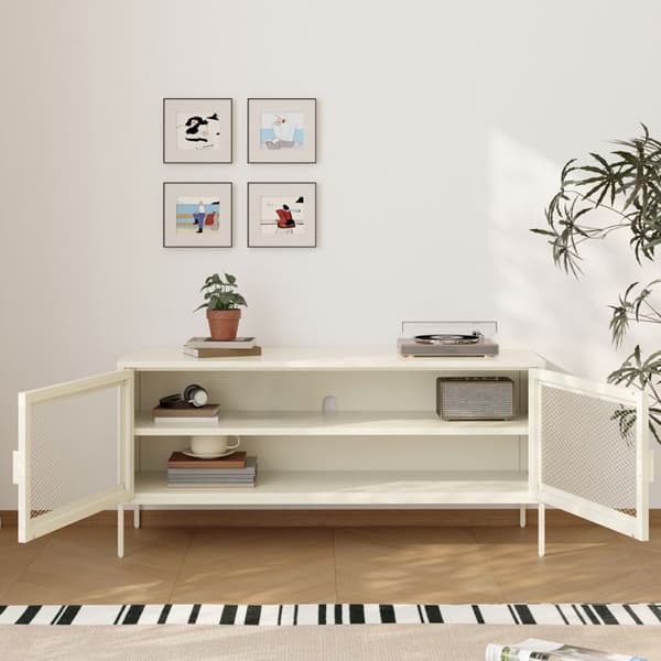 TV-möbel i metall 120cm vit TOM