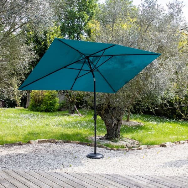 Rakt parasoll i polyester - blå - 2x3 m